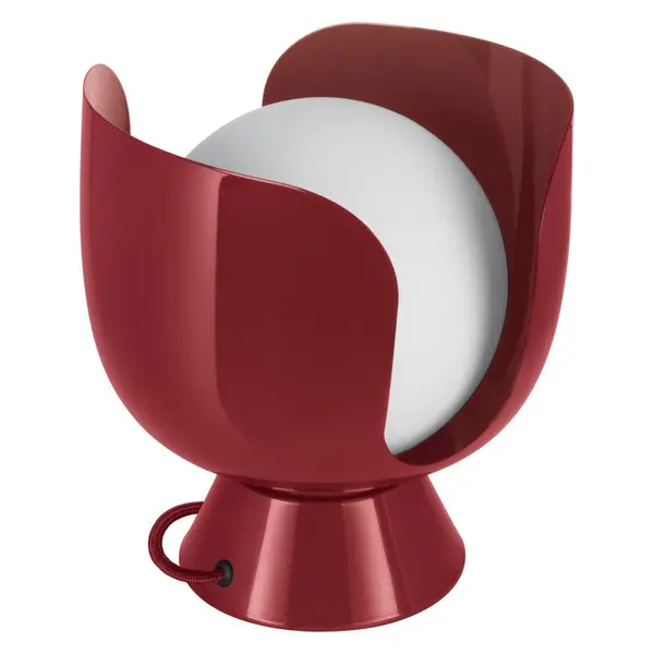 Lampe Corolle, acier, rouge, H.20 cm, E14 - OSRAM