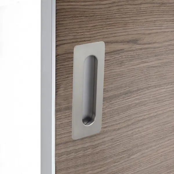 Poignée porte coulissante rectangle zamak nickelé, gris - Centrale Brico