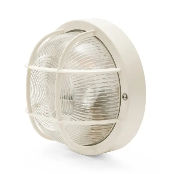 BUBBLE: Applique tonda in plastica + vetro E27 max 60W - Bianco