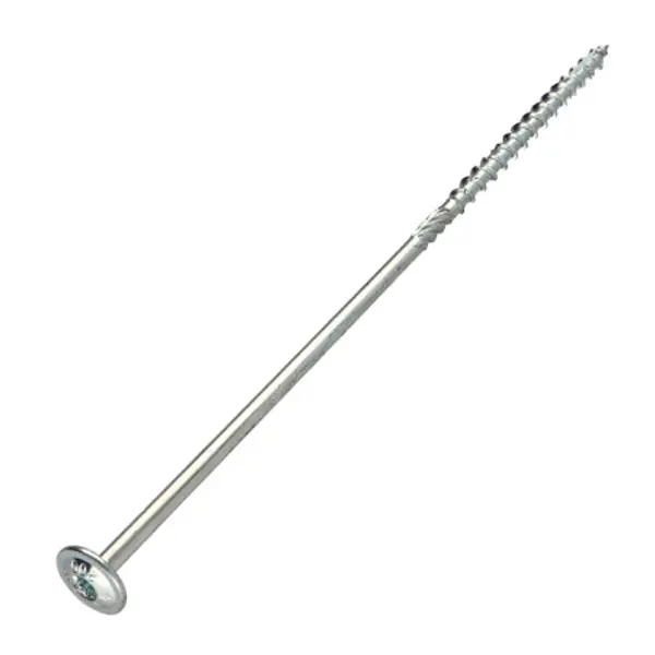 1 x Vis bois TEKOR Tête disque TORX T30 Pointe antifendage type 17 6X300 Filetage partiel Acier zingué