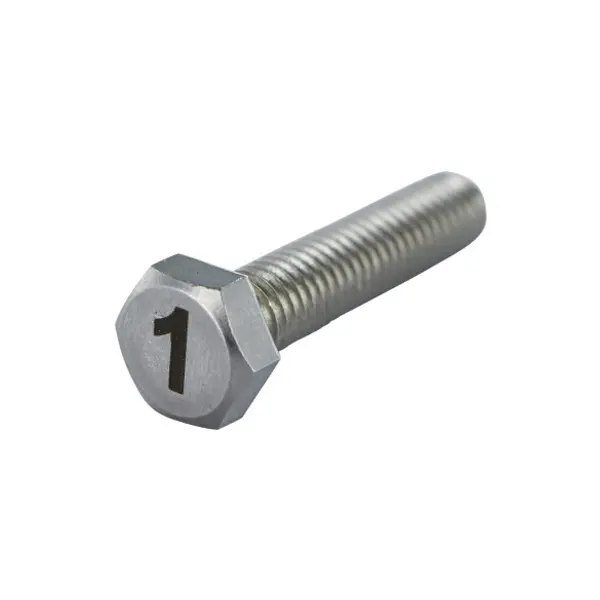 1 x Vis métaux Tête hexagonale TH 8X35 Inox A4 Gravure CHIFFRE 1