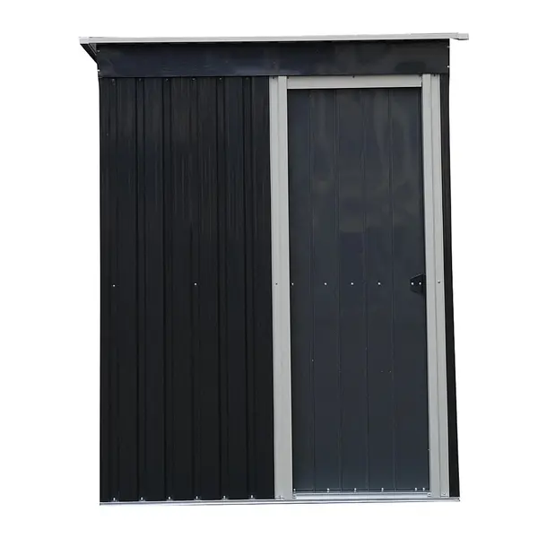Abri de jardin métal monopente anthracite 1,96 m² - porte simple renforcée - HABRITA
