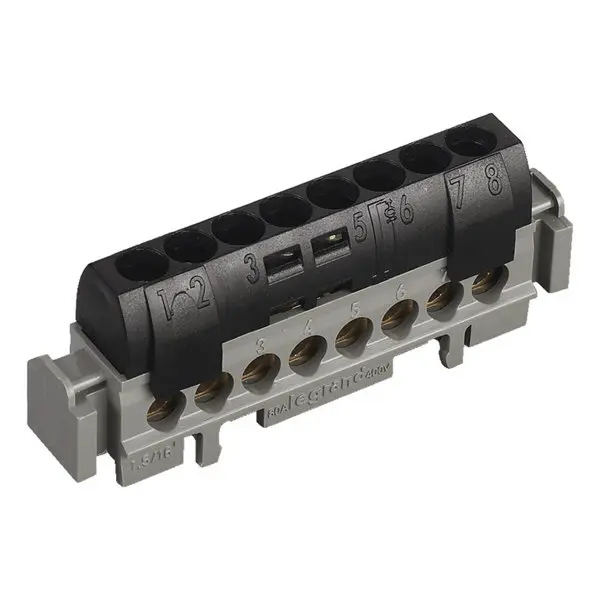 Bornier 8 bornes phase câble 1,5mm² à 16mm².