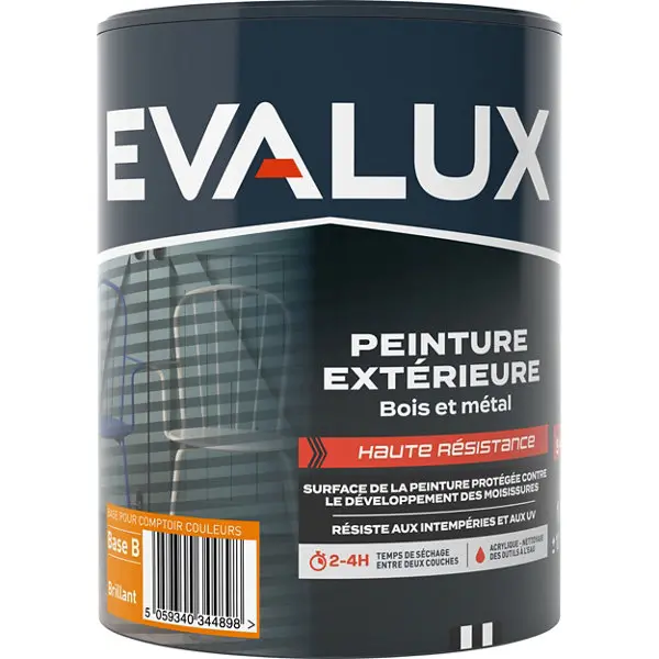 Peinture extérieure bois métal Base B Brillant 1 L