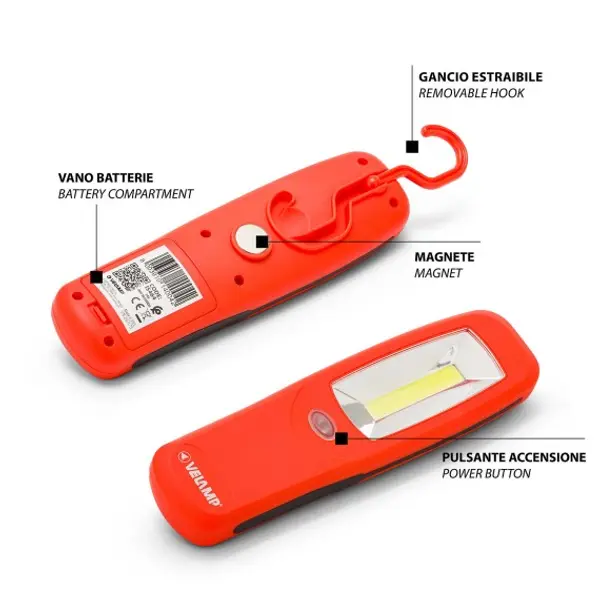 PAGAY: Luce da lavoro COB LED con calamita e gancio