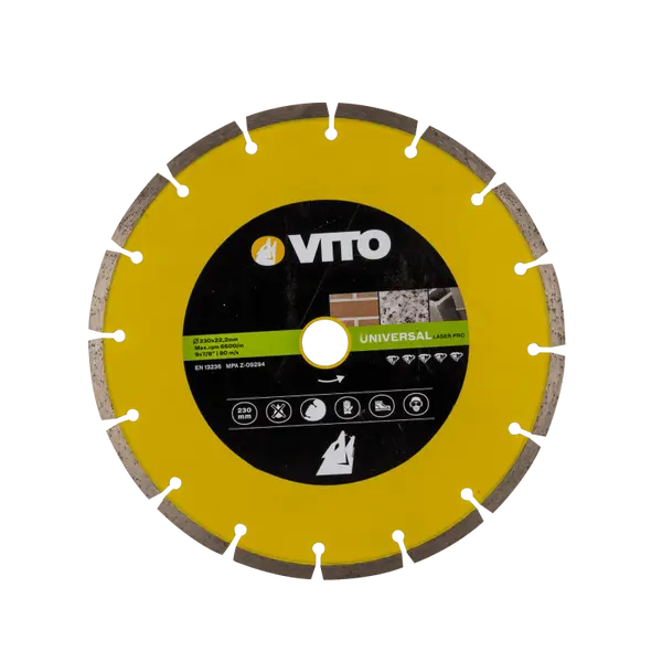 Disque diamant segmenté universel PRO 230 mm 22,23 mm 8 mm VITO