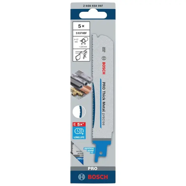 BOSCH 5 Lames de scie sabre PRO Métal 150mm S937HBF - 2608658997