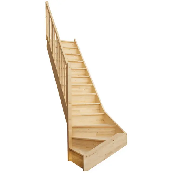 Escalier 1/4 tournant gauche sapin H. 2,73 m