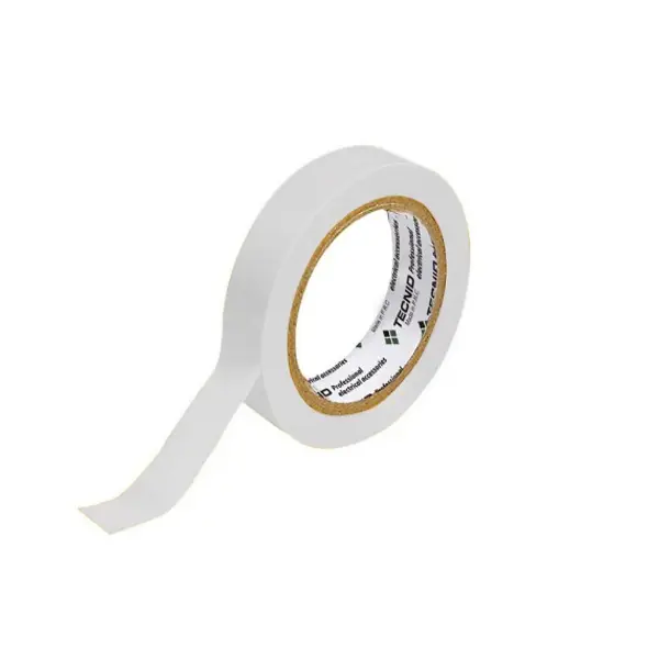 Nastro isolante in PVC, spessore 0,13mm, 25mm x 25m. Bianco