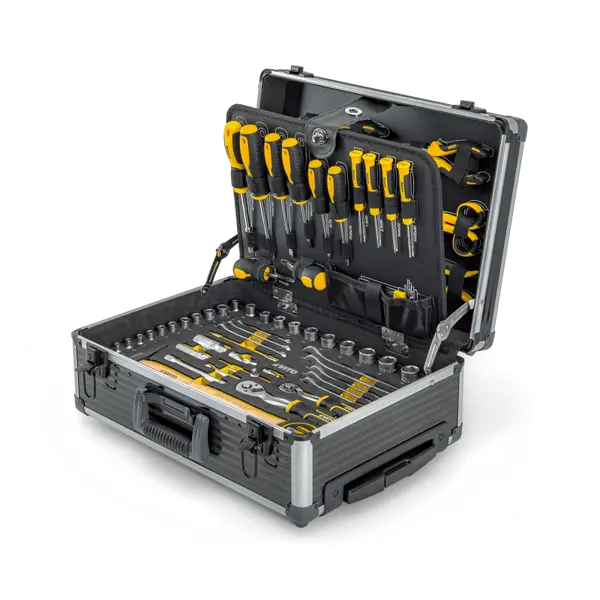Mallette à Outils - 137 Pièces Servante à outils sur roues Douilles, Cliquets, Clés, Tournevis, Pinces, Marteau Atelier - VITO