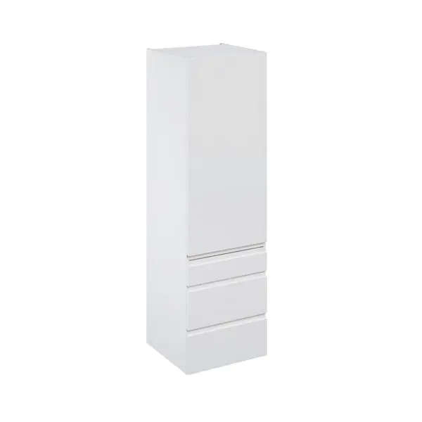 Colonne "Glorian" blanc brillant l.60 x h.201 x p.60 cm 1 porte + 1 tiroir + 2 casseroliers