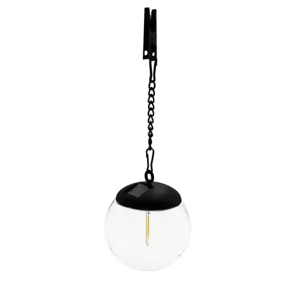 Sospensione solare LED filament, diametro 10cm. nero