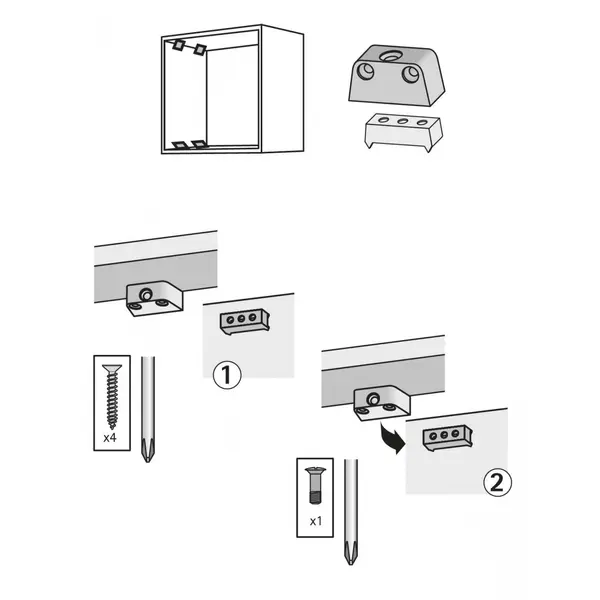 Lot de 8 Ferrures 89354 HETTICH, l.40 mm - HETTICH