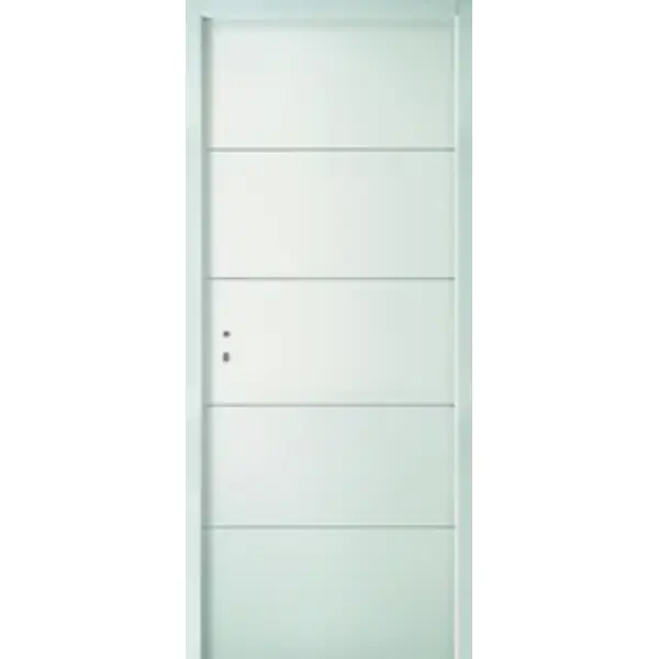 Bloc-porte prépeint Horizon - chant droit - alvéolaire - 2040 x 830 mm - poussant gauche - huisserie 86 x 54 mm - serrure pêne dormant 1/2 tour axe poignée 50 mm