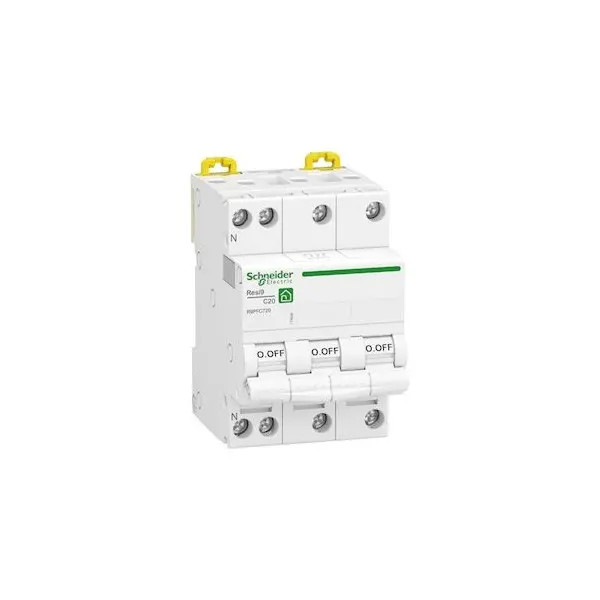 Disjoncteur 3P+N 20A Courbe C 3kA 400V - connexion XP - Resi9 - Schneider Electric - R9PFC720