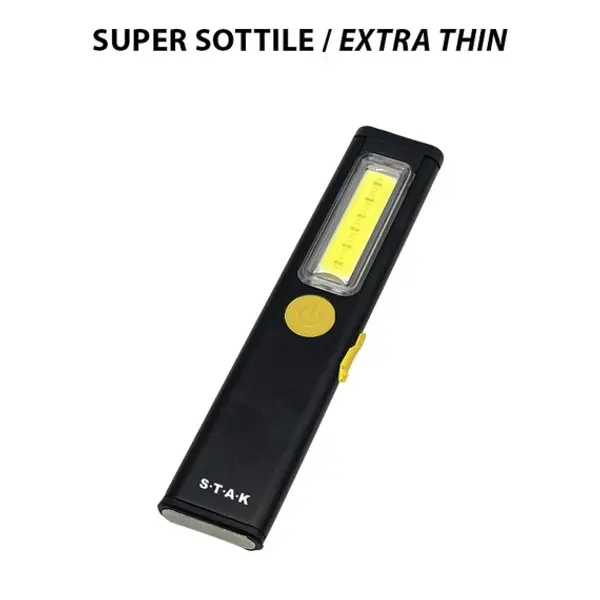 STEALTH: torcia LED 3W ricaricabile, extra sottile in alluminio. Nero.