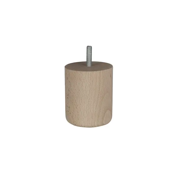 Pied De Meuble Cylindrique Fixe Hêtre Brut Blanc/Beige, 8 Cm - Cime