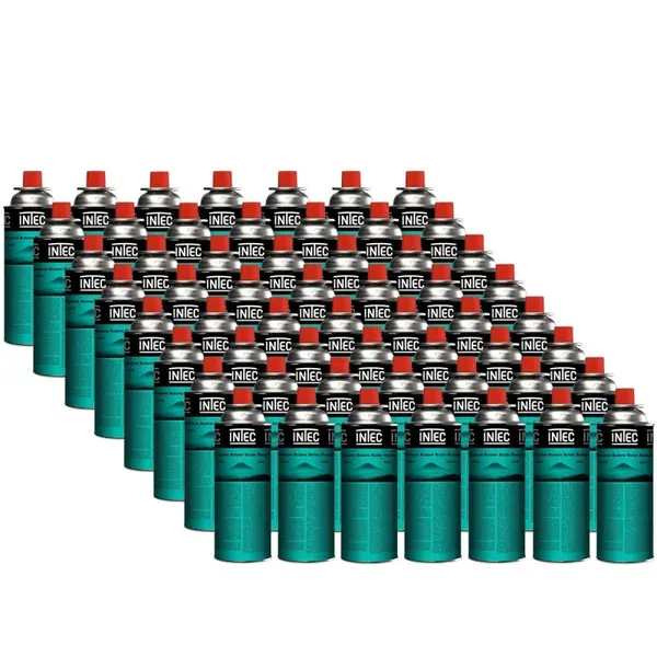 Pack de 56 Cartouches de Gaz Butane 250g Valve Universelle UN2037 Sécurité Sans Fuite INTEC