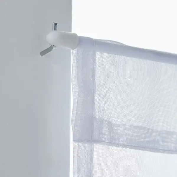 2 barres Rondes Diam. 7 mm blanc brillant 50/80 cm acier - Centrale Brico