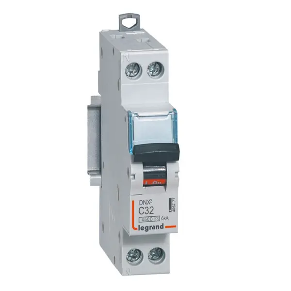 Disjoncteur 1P+N 32A Courbe C 4.5Ka - connexion vis - DNX3 - Legrand - 406777