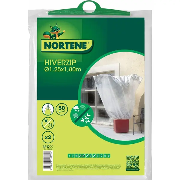 Lot de 2 housses d'hivernage "Hiverzip"- 2 x 1,80 m - Nortene