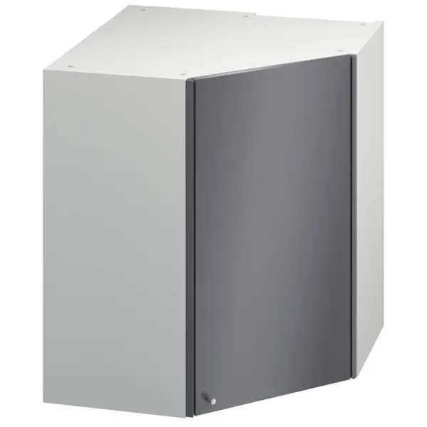Meuble d'angle haut "Dorice" anthracite mat l.63 x h.72 x p.32 cm 1 porte