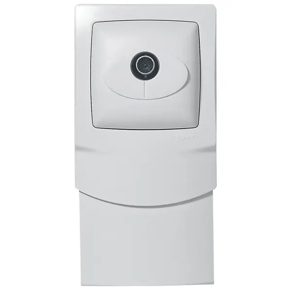 Cadre saillie blanc 1 poste avec prise télévision pour moulure 16 mm