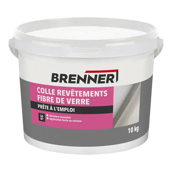Colle de revêtement fibre de verre blanche - seau 10 KG