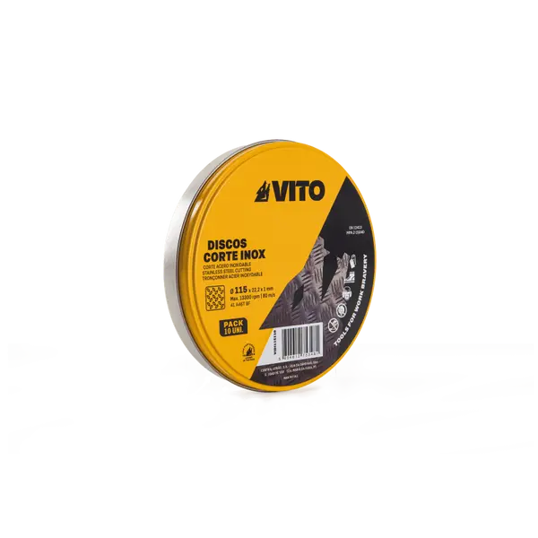 Disque à tronçonner acier inoxydable 125 mm 80 m/s 22-23 mm VITO