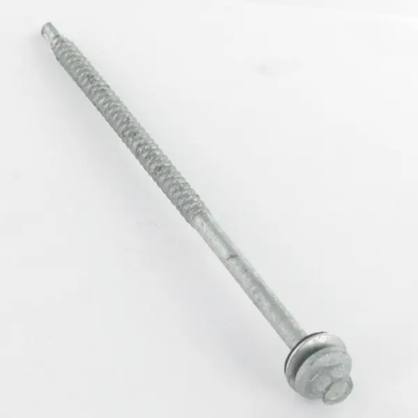 1 x Vis autoperceuse Tête hexagonale TH 6.5X125 Rondelle Forte tenue à la corrosion Acier galvanisé à chaud