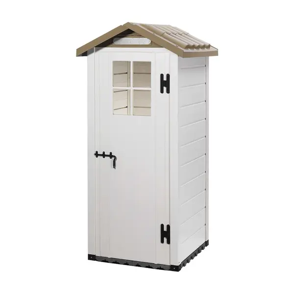 Abri de Jardin EVO 80 - 0,93 m² - Résine et Toit ABS - Avec Plancher - HABRITA