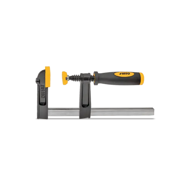 Serre-joint rapide en F 80 x 200 mm filetage trapézoïdal mâchoires en caoutchouc VITO