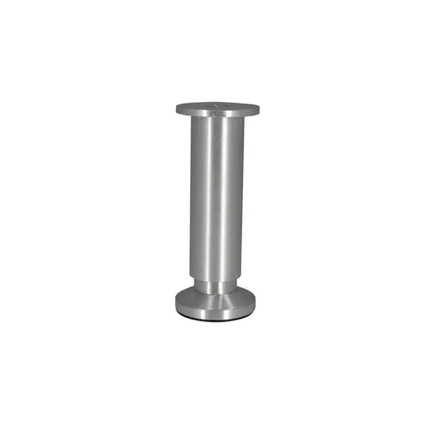 Pied de meuble cylindrique Ø38 mm - réglable - aluminium brossé - hauteur 150 mm - Cime