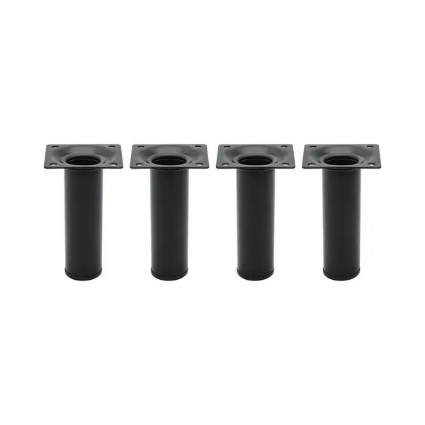 Lot de 4 pieds de meubles CIME fixe rond, acier noir produit sans finition Ht. m - Cime