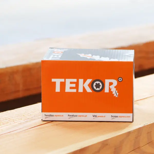 1 x Vis bois TEKOR Tête disque TORX T30 Pointe antifendage type 17 6X300 Filetage partiel Acier zingué
