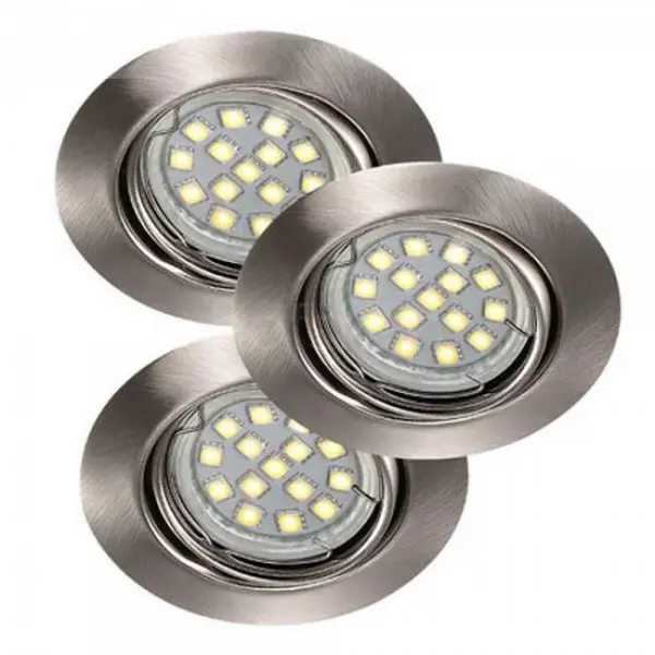 Spot Encastrable Acier Brossé Triton LED SMD, Gu10, 3x 3W, IP23, 230V, Classe II - CALI