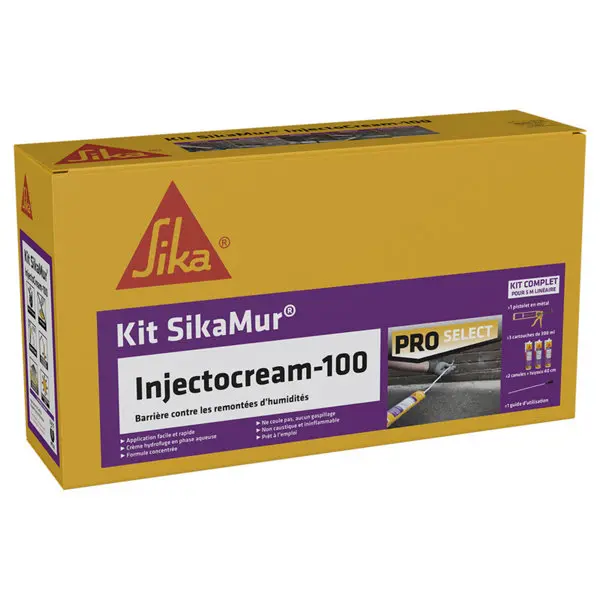 Traitement contre les humidité InjectoCream 100 Kit 20 m²