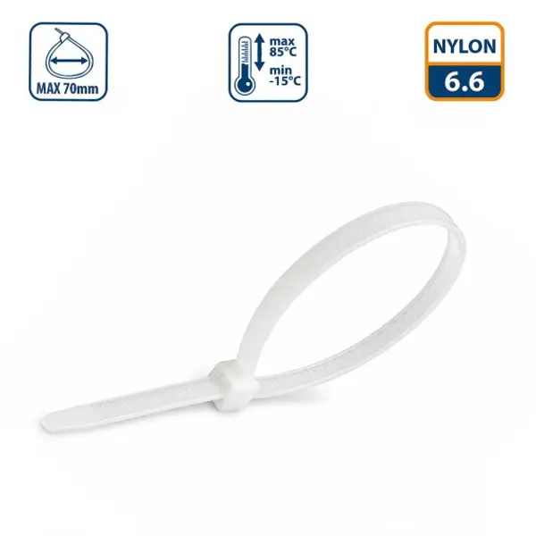 Fascette Stringicavo Bianche 3,6x280mm, 100 Pezzi, Robuste, Resistenti UV per Cablaggi Industriali e Professionali