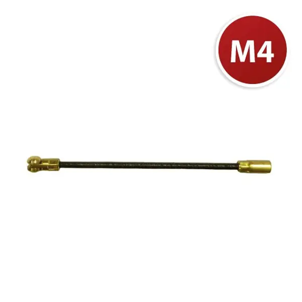 Testa flessibile con carrucola in trefolo. Per sonde tiracavi Ø 3, 4 e 5mm. Filettatura M5