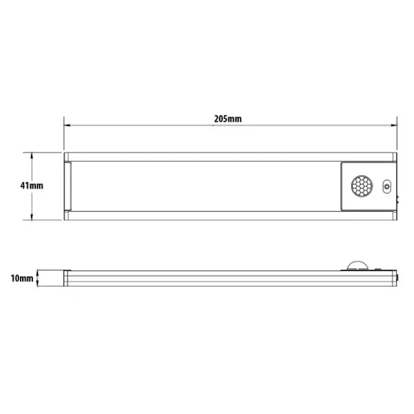 LACTEA: reglette LED sotto pensile ricaricabile 20cm, 100 lumen, con CCT. Argento