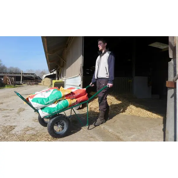 Brouette Agricola Twin 2 roues gonflées Ø 400 mm - châssis tubulaire - HAEMMERLIN