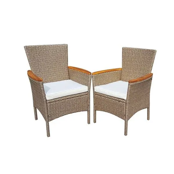 Sillón Ratán/Acero/Madera. 2 Uds 8704N355