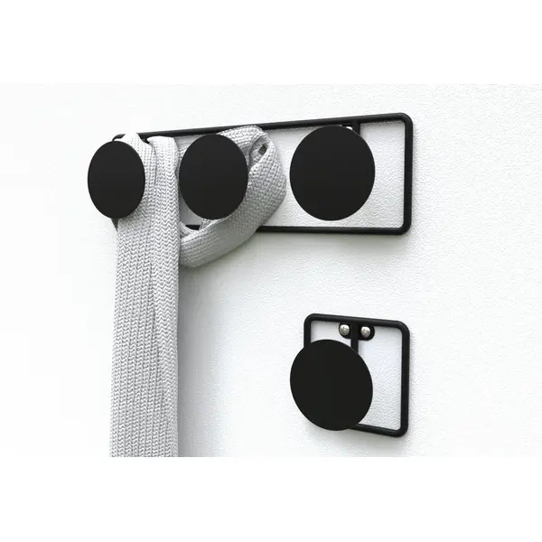 Patere CIME Dot, 3 têtes D90 400 x 120 mm noir - Cime