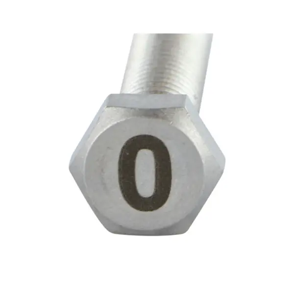 1 x Vis métaux Tête hexagonale TH 8X35 Inox A4 Gravure CHIFFRE 0