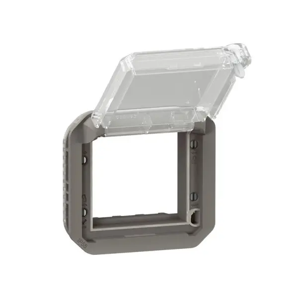 Adaptateur Plexo verrouillable à volet transparent pour Mosaic -compo anthracite - 069845L