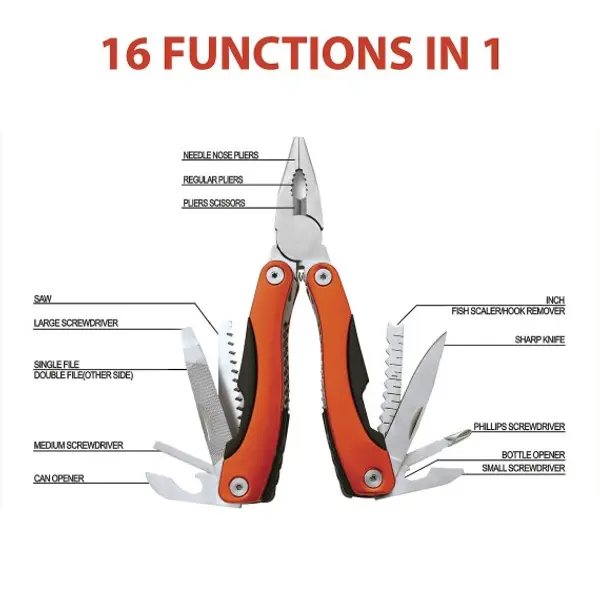 Pinza multifunzione 16 in 1. Arancione