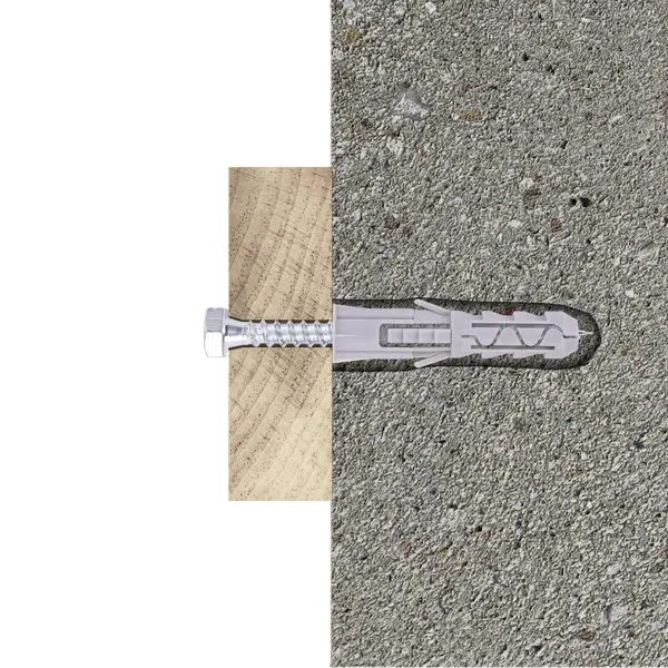 Vis et cheville universelles, tête hexagonale nylon acier 10x50mm - idéales pour brique et béton - 5 pcs