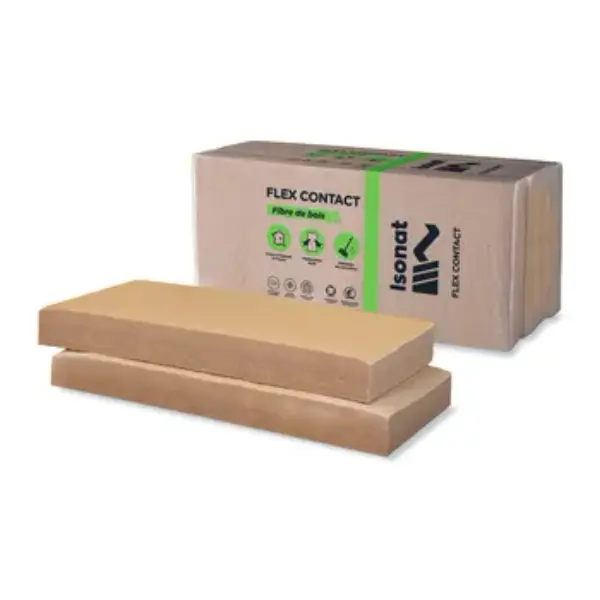 Laine de bois - Isonat 40 Flex - panneau - 1,22 x 0,58 ml - ép. 120 mm - R3,15