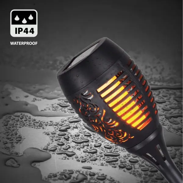 OLYMPIA XL: set di 2 lampade a ricarica solare LED effetto fiamma, 59 cm