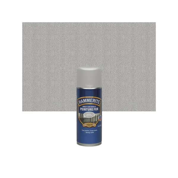 Peinture fer Aérosol direct sur rouille HAMMERITE gris ardoise martelé 0.4 l - HAMMERITE